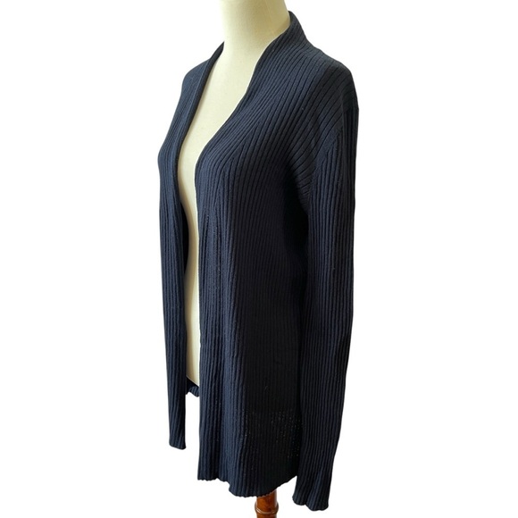 J McLaughlin Addilyn Women's Navy Open-Front Cardigan S navy blue ribbed light - Picture 4 of 12
